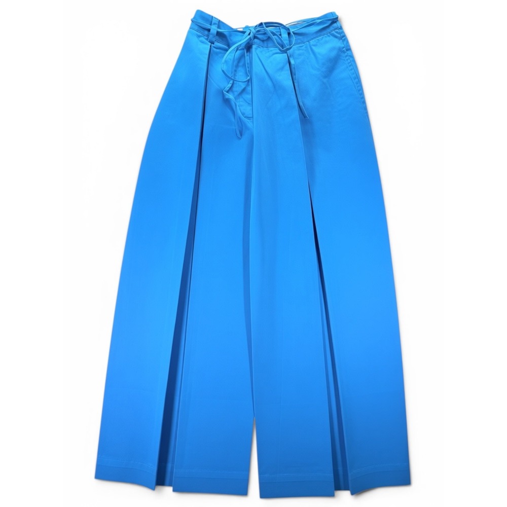 NEW The Drop Blue Tie Waist Wide Leg Pants Small NWT Cotton Blend
